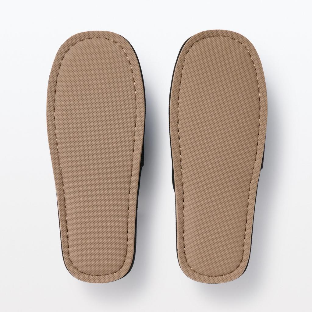 MUJI Washable Left and Right Size 84770234 Slippers, Slippers, Black, L,