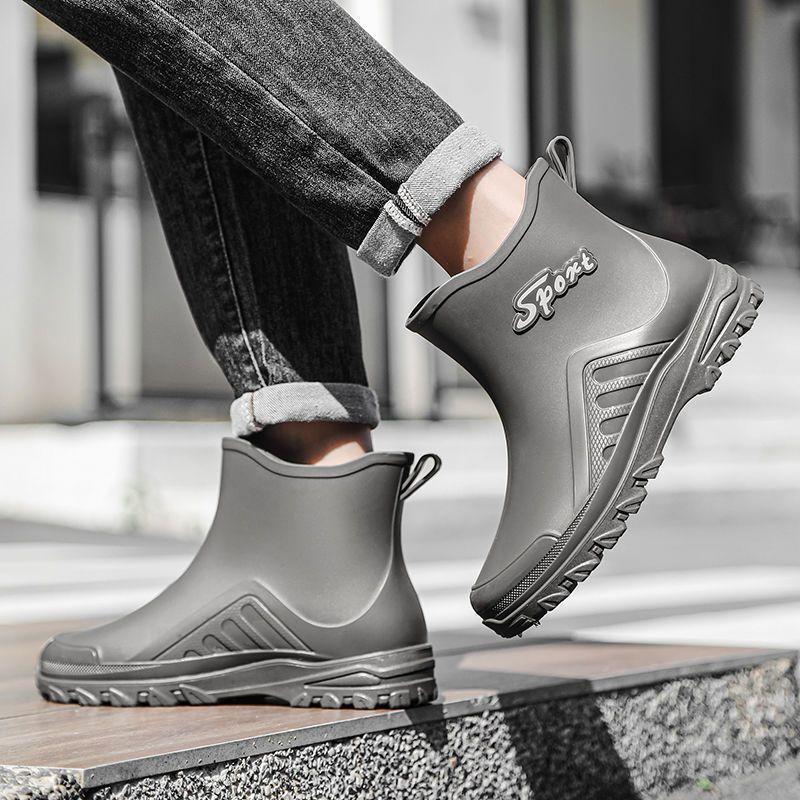 Fashion short rain shoes men's high-end construction ultra-light non-slip waterproof wear-resistant