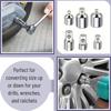 6pcs Ratchet Wrench Socket Converter Sleeve Head Adapter 1/2 "Big Fly To 3/8" To 1/4 "Stainless Steel To 1/4" To 1/2 "To 3/8"