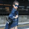 Girls' Denim Jacket, Spring and Autumn, Big Children's Fashion Cardigan Jacket, Korean Version of The Mid-length Denim Jacket