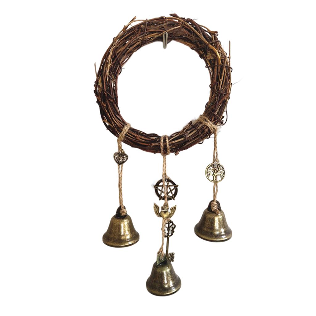 Witch Bell Door Handle Hanger Wiccan Wind Chime Bohemian Home Room Decoration with Protective Features for Indoor Use
