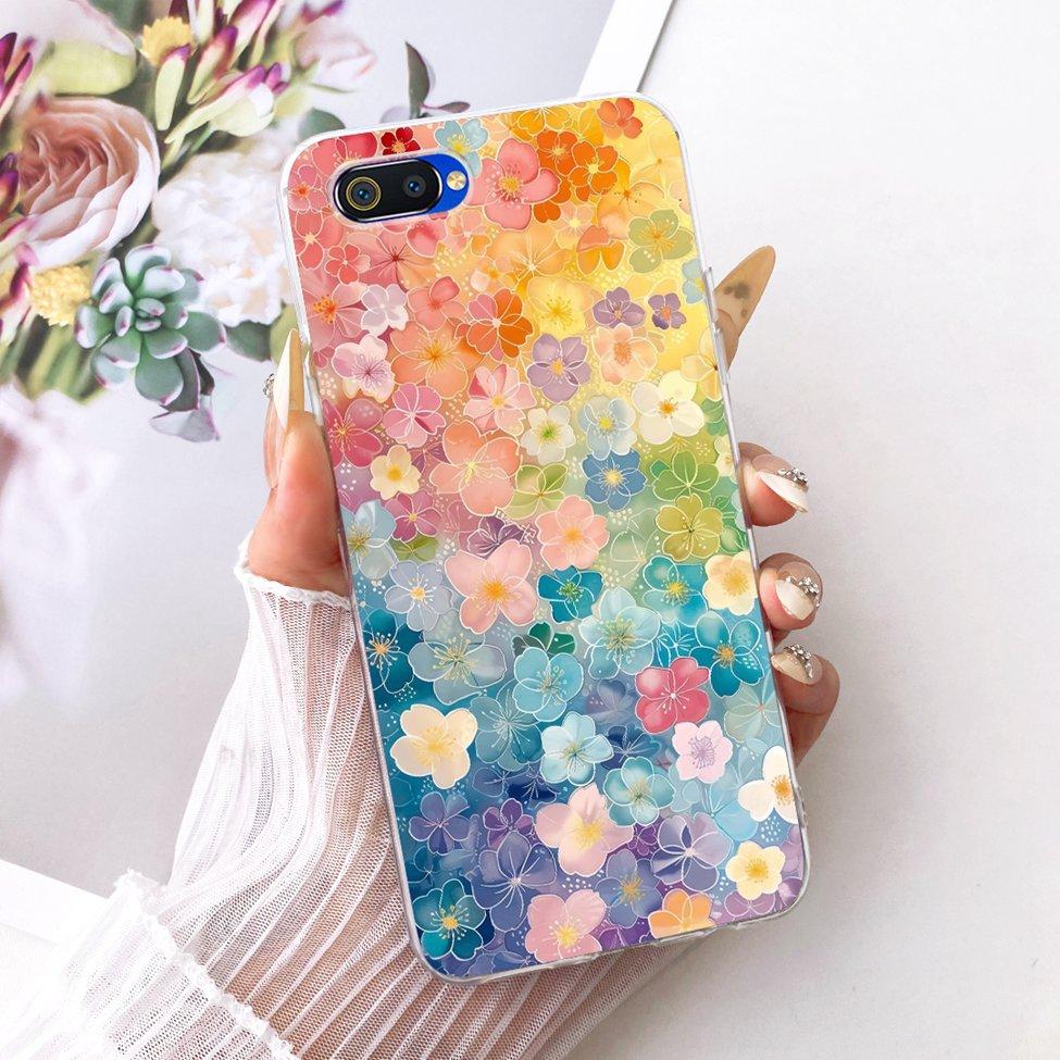Transparent For Realme C2 Case Cover Cute Fashion Butterfly Funny Painted Casing For Realme RMX1941 RMX1945 RMX1943