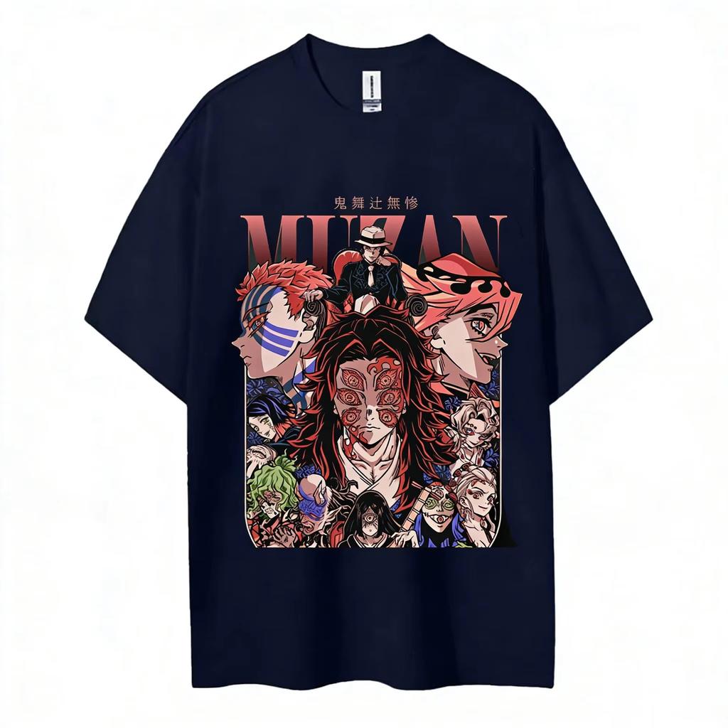 2026 Demon Slayer Kimetsu no Yaiba Muzan Kibutsuji Graphique Unisexe Été Décontracté Streetwear Cosplay Manches Courtes Anime Femmes Et Hommes T-shirt