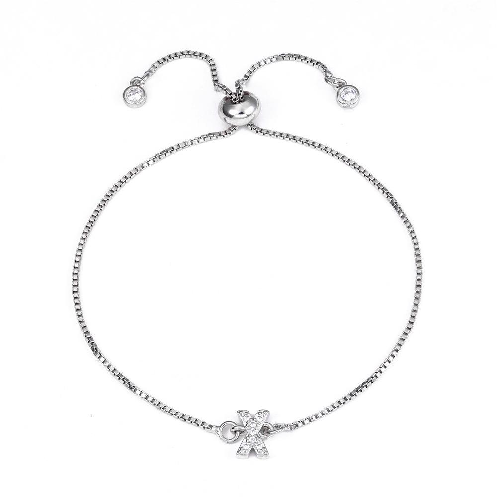 18K Gold Letter Knot Bracelet: Japanese-Korean Fashion for Women