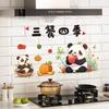 Küche Selbstklebende Ölbeständige Wandaufkleber Niedlicher Panda-Druck Öl Rauch Beständig Fliesenaufkleber Beweis Wasserdichte Tapete