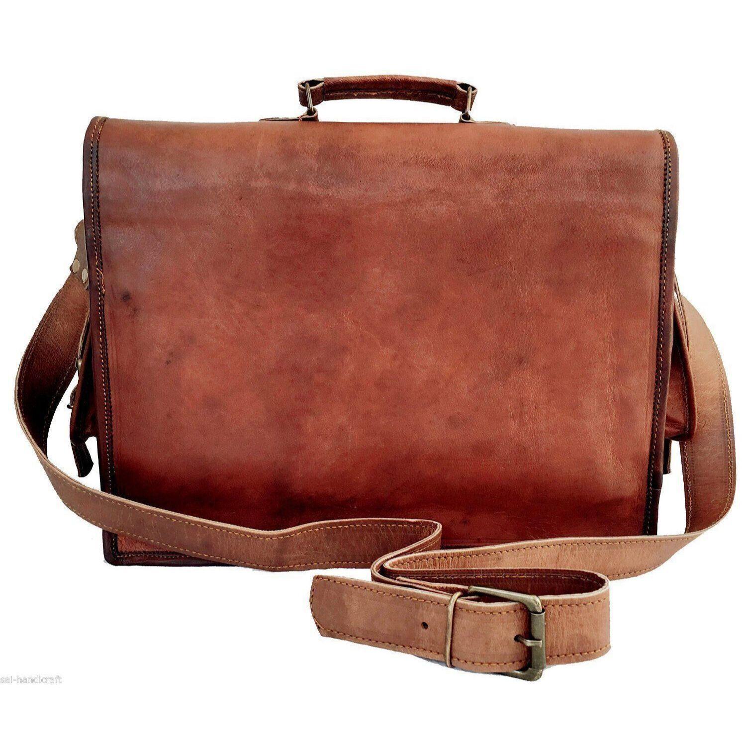 Винтажная коричневая сумка через плечо из натуральной кожи ручной работы — фото 4