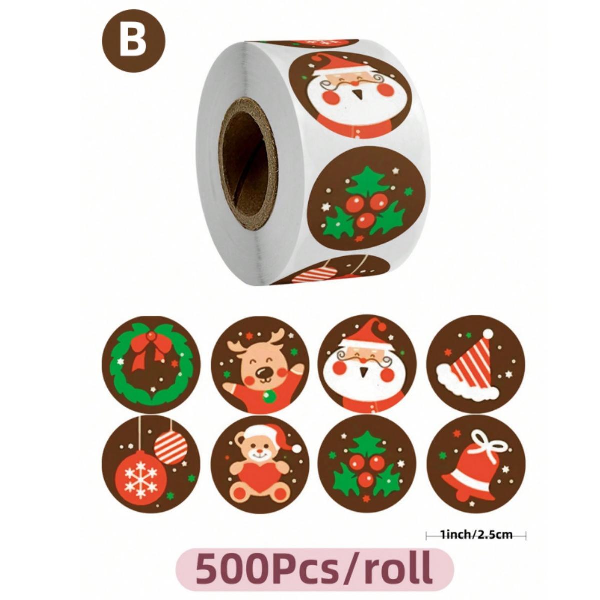 

2500pcs Merry Christmas Stickers Cartoon Xmas Pattern Sealed Labels Decals for DIY Gift Baking Envelope Packaging Decoration 5.5x2.7cm