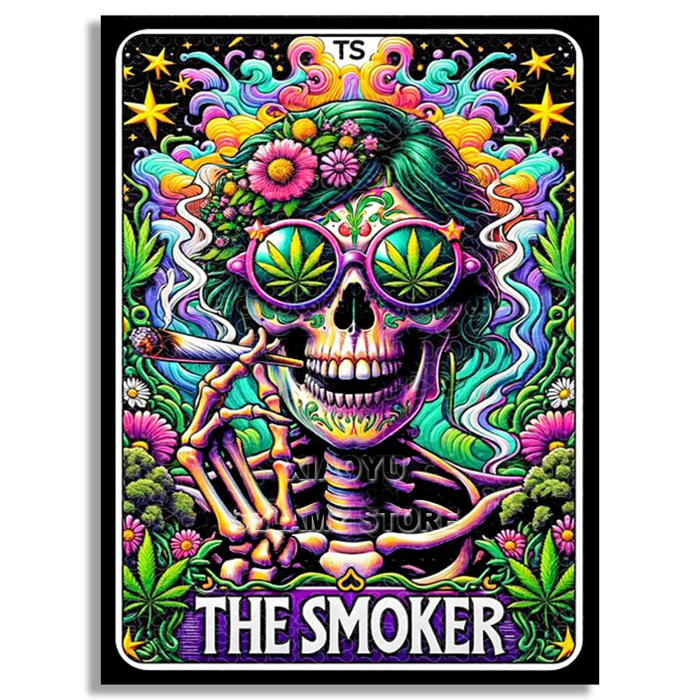 DIY Diamond Embroidery Tarot Card Diamond Painting Cartoon Skeleton Cross Stitch Set Halloween Art Decoration Gift