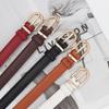Spring Pu Womens Leather Skinny Belt Metal Pin Buckle Outdoor Leisure Waist Belt
