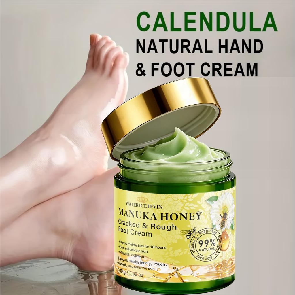 Natural Manuka Honey Foot Care Cream, Hydrating & Softening for Cracked Rough Skin