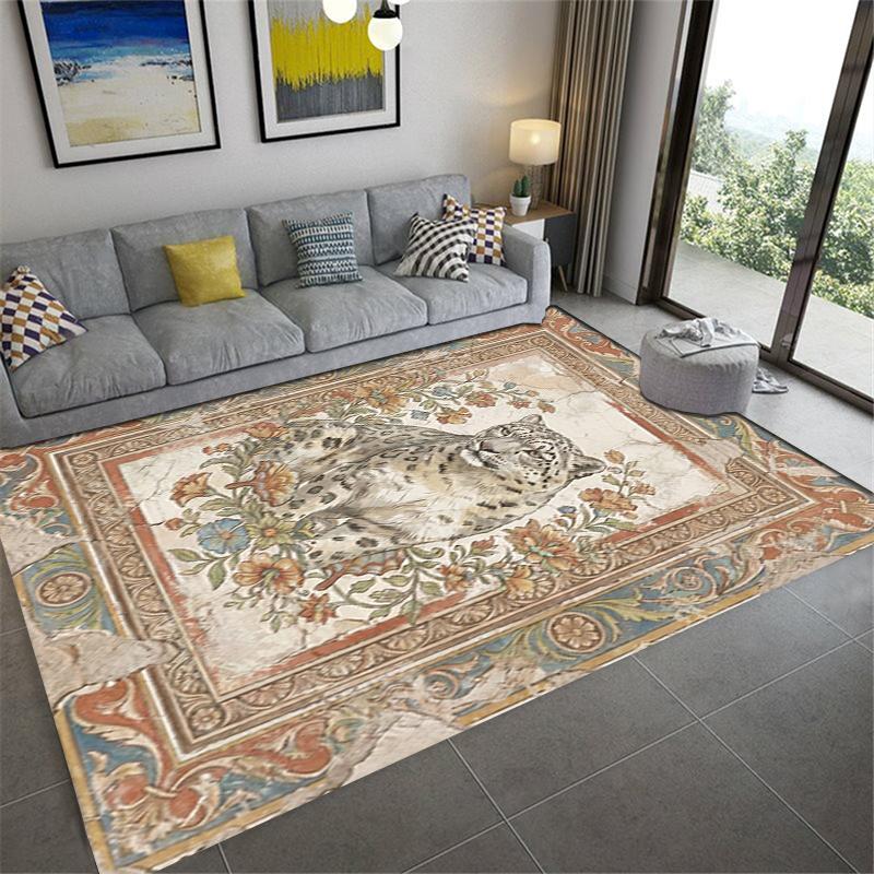 2025 New Snow Leopard Animal Carpet Rug for Living Room Bedroom Home Sofa Decoration,Kids play Non-slip Floor Mat107