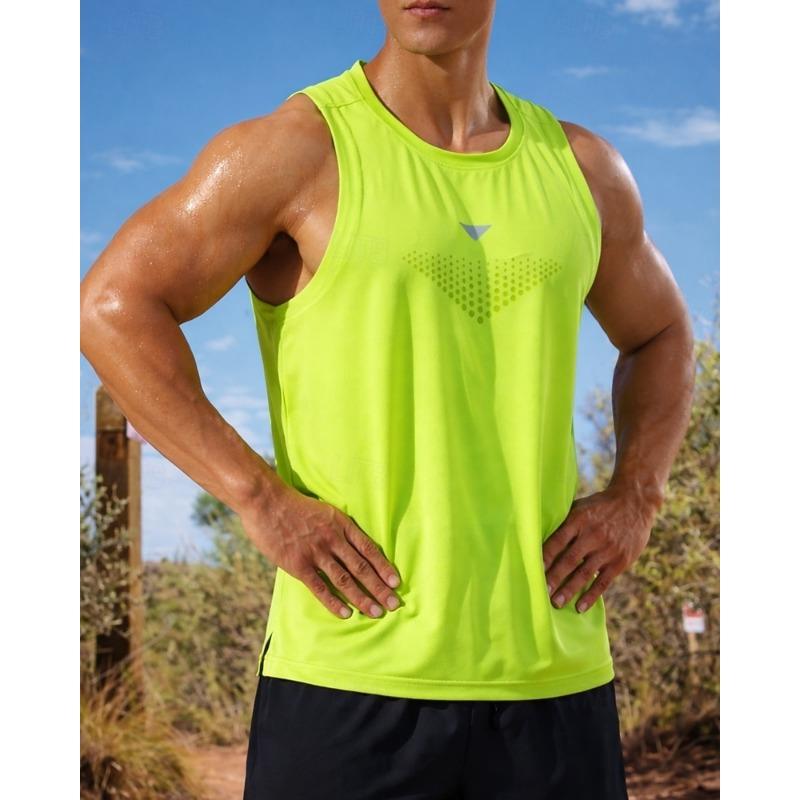 Men s Solid Colored Workout Tank Top Running Tank Top Sports Top Summer Sleeveless S