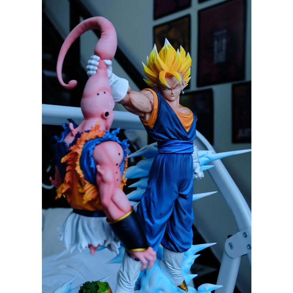 Cartoon 33cm Dragon Ball Z Cartoon Character Majin Buu Vs Vegetto Supports Gk Digital Pvc Statue Collection Model Doll Toy Statu