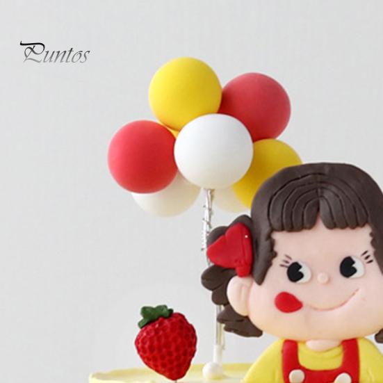 For Birthday Nice Looking Colorful Dessert Balloon Decoration Decorative Colorful Clay Balloon Cake Topper