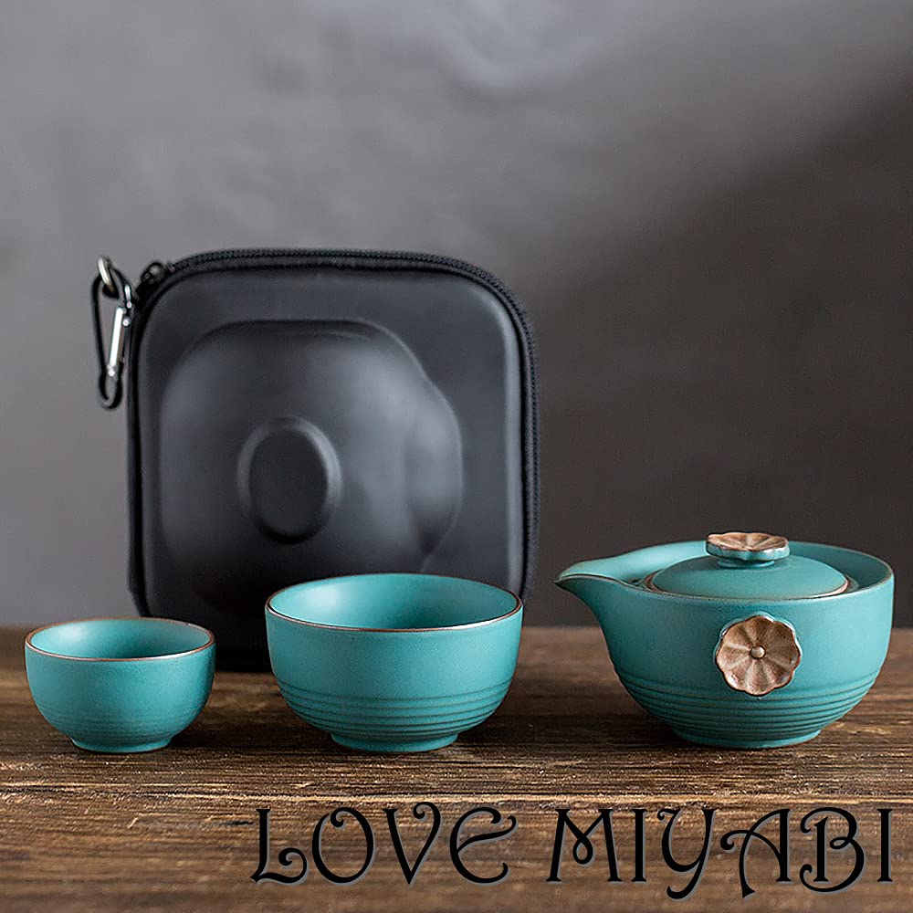 LOVE MIYABI Travel Tea Set for 2, Ultra-Compact Storage, Easily Enjoy Delicious Tea Outdoors, Perfect for TravelOutings, Chinese, Japanese, or Black