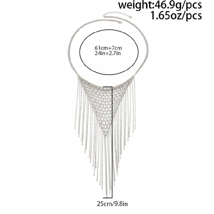 Lightweight Iron Chain Layering Fringe Woven Necklace Vintage Charm Handmade For Occasion Fashion Statement Jewelry