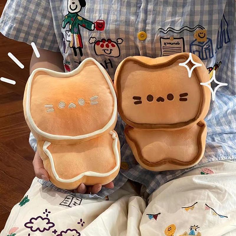 1 Piece Kawaii Lifelike Butter Biscuit Cat Doll Soft Stuffed Animal Pillow Ins Style Butter Biscuit Cat Plush Toy Kids Gift