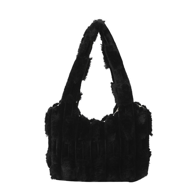 Korean Style Lazy Plush Bag Cute Fluffy Women's 2025 New Handbag Casual One-shoulder Tote