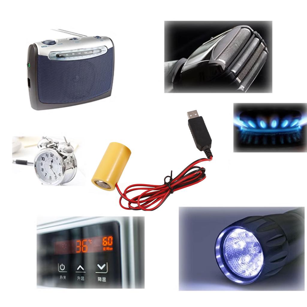 USB to 4.5V LR14 C Battery Eliminators Cable Cord Dummy Battery Power Supply Wire for Toy/Controllers/Gas Water Heater