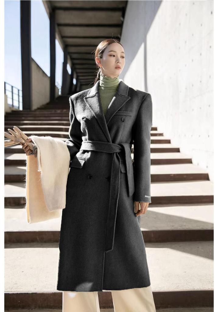 High-End Women's Double-Sided Cashmere Wool Coat - Loose Fit for Autumn/Winter