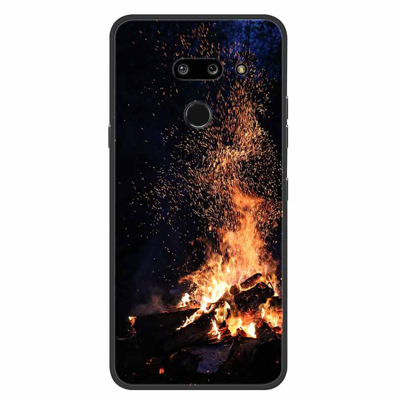 Für LG G8 G8S ThinQ Schwarze Hüllen Weiche Silikon TPU Handyhüllen Für G 8 S 8S ThinQ Luxus Rückabdeckung Funda Cartoon Schale Para Capa