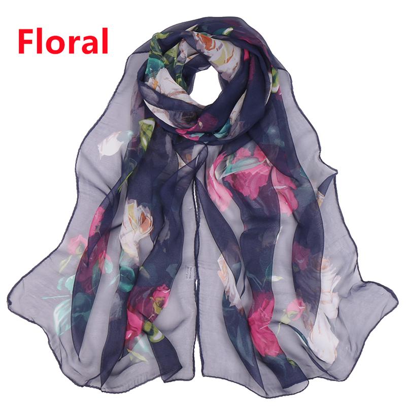 150*50cm Women Spring Premium Georgette Hijab New Floral Printed Scarf Long Shawl Beautiful Flower Pareos Beach Sunscreen Shawl