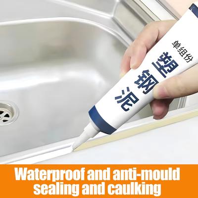 120ml Multipurpose Silicone Sealant Waterproof Caulk Seal Mouldproof Fast Drying Ceramic Adhesive Glass Glue Bathroom Kitchen