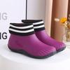 Factory Direct Women Short Ankle Rain Boots Stylish Non-Slip Waterproof Shoes with Fleece Lining for Fall and Winter