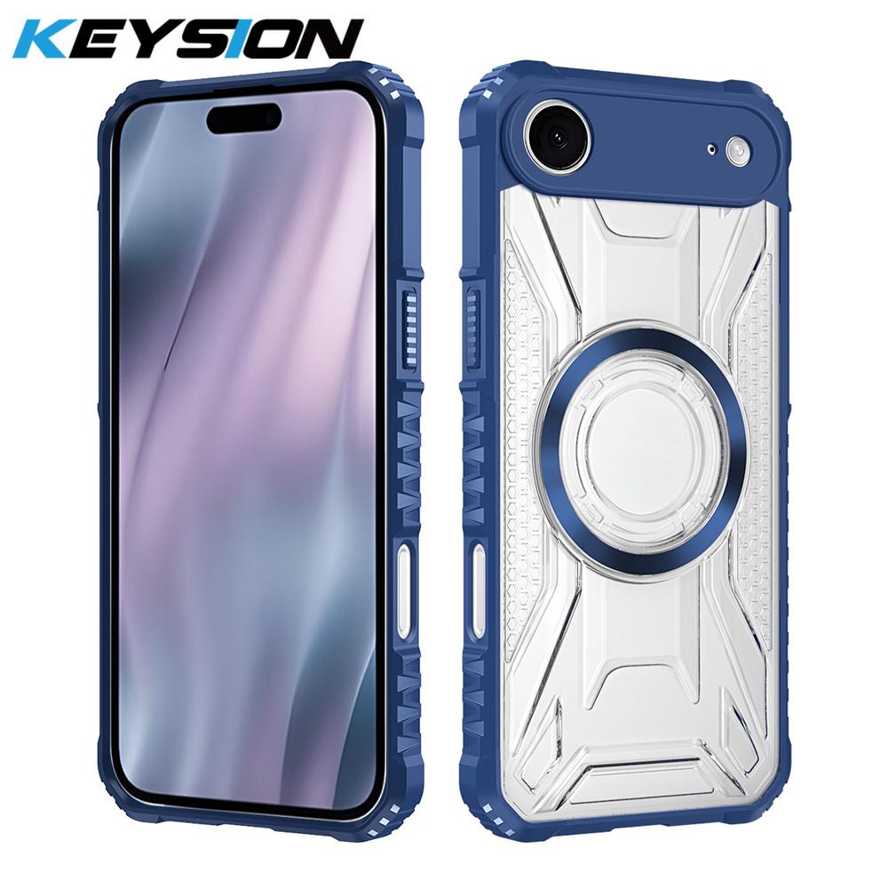 KEYSION Transparent Magnetic Case for iPhone 17 Pro Max Soft Silicone+PC Heavy Duty Shockproof Phone Cover for iPhone 17 17 Air
