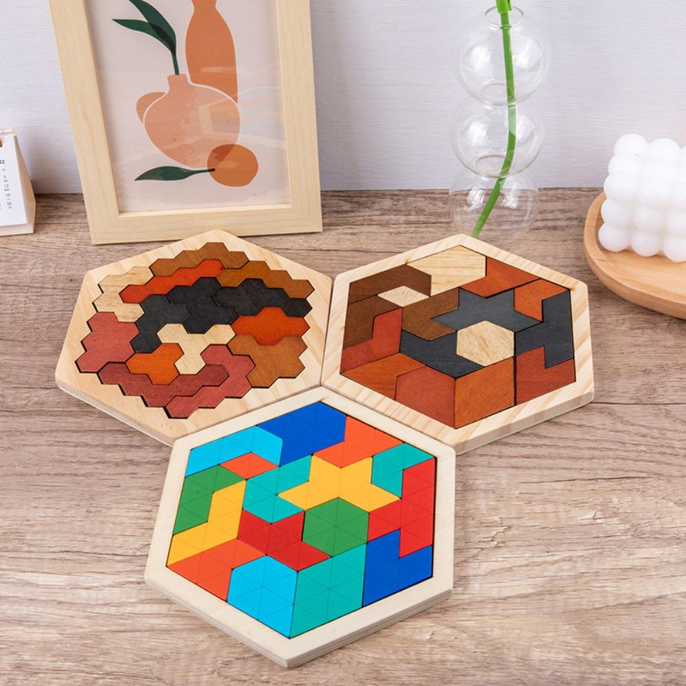 Jigsaw Wooden Geometry Puzzle Toys Pattern Cognitive Jigsaw Puzzle Board Boys Girls