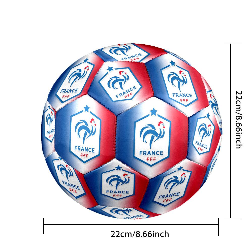 Pallone da Calcio Misura 5 Stampato France Football Resistente all'Usura Standard per Allenamento Adulti Regalo per Fan per Partite Sportive Indoor Outdoor