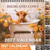 1117 Highland Cows Wall Calendar Cute Bathtub Highland Cow Monthly Hanging Calendar 11 Months Home Wall Decor Gift For Cow Lover