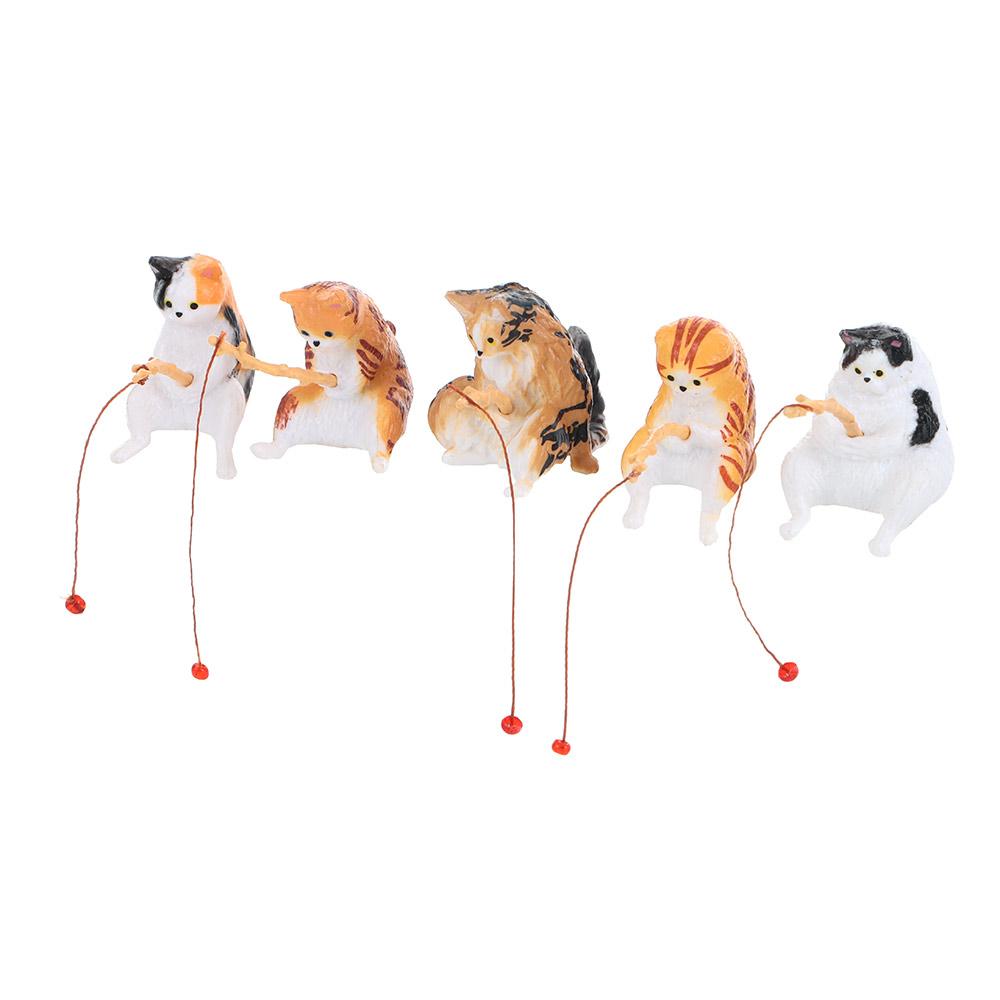 Resin Aquascape Decorative Ornaments Fish Tank Decoration Aquarium Cat Fishing Fishing Kittens