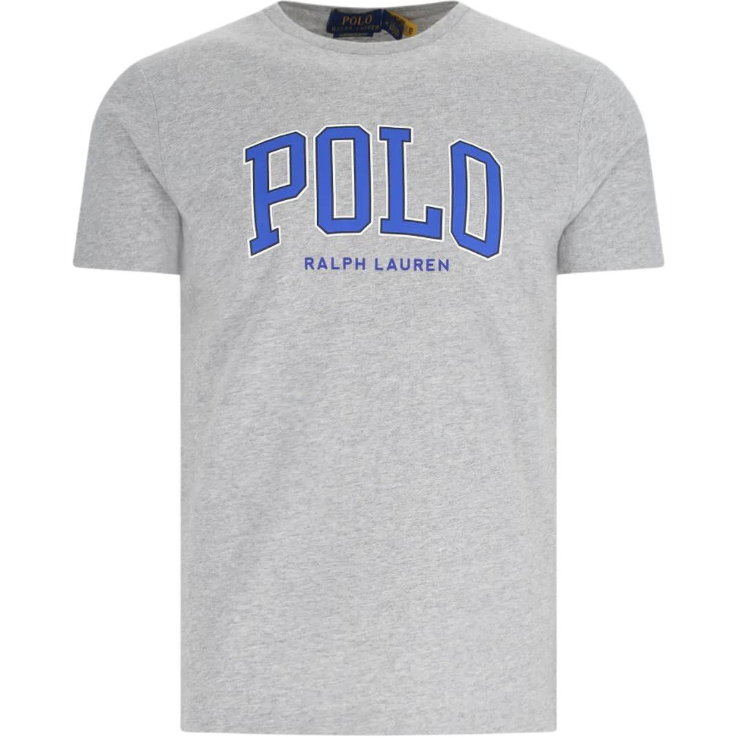 Polo Ralph Lauren Ss25 Футболка с круглым вырезом и коротким рукавом с логотипом-буквой Мужской Топы Серый 710961130-005 M 8300₽
