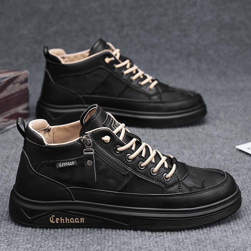 Hip Top Boots Autumn Men's Casual Shoes British Style Versatile White Board Shoes Trendy Men's Summer Eva Insole Rubber Upper