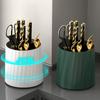 Multifunctional Knife Holder Kitchen Storage Rack 360 Degree Rotating Knife Fork Stand Chopstick Cage Storage Tube