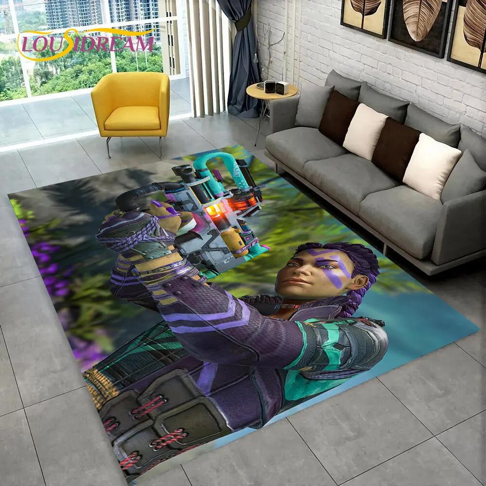 Apex Legends Spiel Gamer Cartoon Bereichsteppich, Teppich für Wohnzimmer Schlafzimmer Sofa Fußmatte Dekoration, Kinder Spiel Rutschfeste Bodenmatte