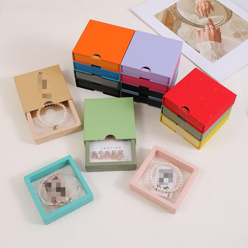 Transparente schwebende Display-Boxen Elastische PE-Folie Schmuckverpackungsbox Schmuck Halskette Ring Dichtungs-Antioxidans Sammlerstück Aufbewahrungsbox 10 Stück