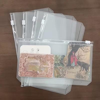 10 Stück A5 A6 A7 Ordner-Taschen Wasserdichte Reißverschluss-Tasche für 6-Ring-Notizbuch-Ordner Klare Dokumenten-Aufbewahrungstasche Blatt-Organizer-Mappe