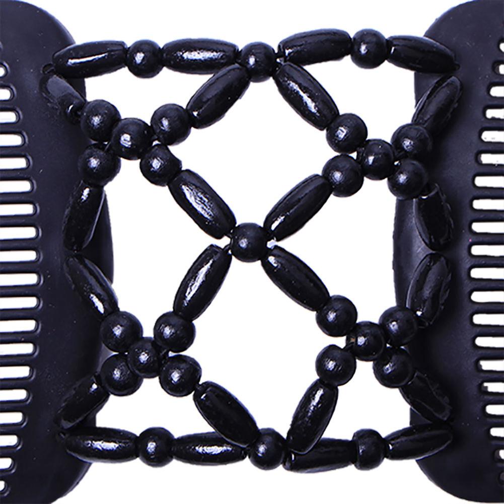 Accessorio per pettine con clip per capelli, copricapo da donna con doppio cursore, perline di legno