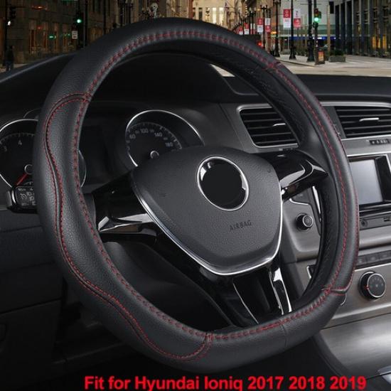 For Hyundai Ioniq 2017 2018  Red Line D Type Car Steering Wheel Cover Auto