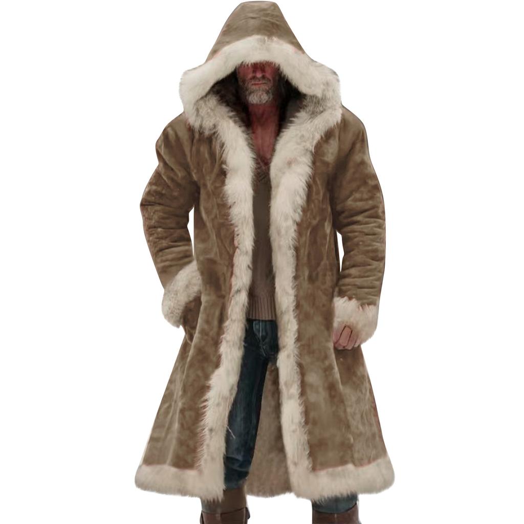 Herren Einfarbig Knopf Tasche Arbeitskleidung Plus Jacke Herren Lässiger Langer Mantel