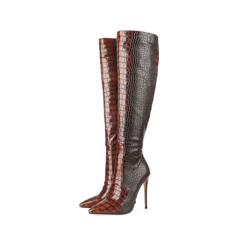 Fashion Women's Autumn Winter Boots Fashion Sexy Women's Boots Two-color Snake Knee High Boots 2025 Autumn and Winter New Women's Shoes
