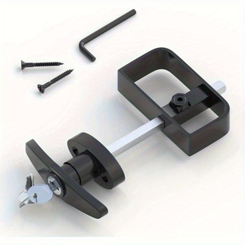 1pc Shed Door Lock Latch, Shed Door T Handle Lock, 2 Keys - Shed Door Hardware - Black