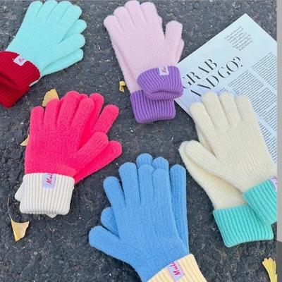 Keep Warm Knitted Gloves Windproof Stretch Knit Mittens Comfortable Winter Gloves  Women