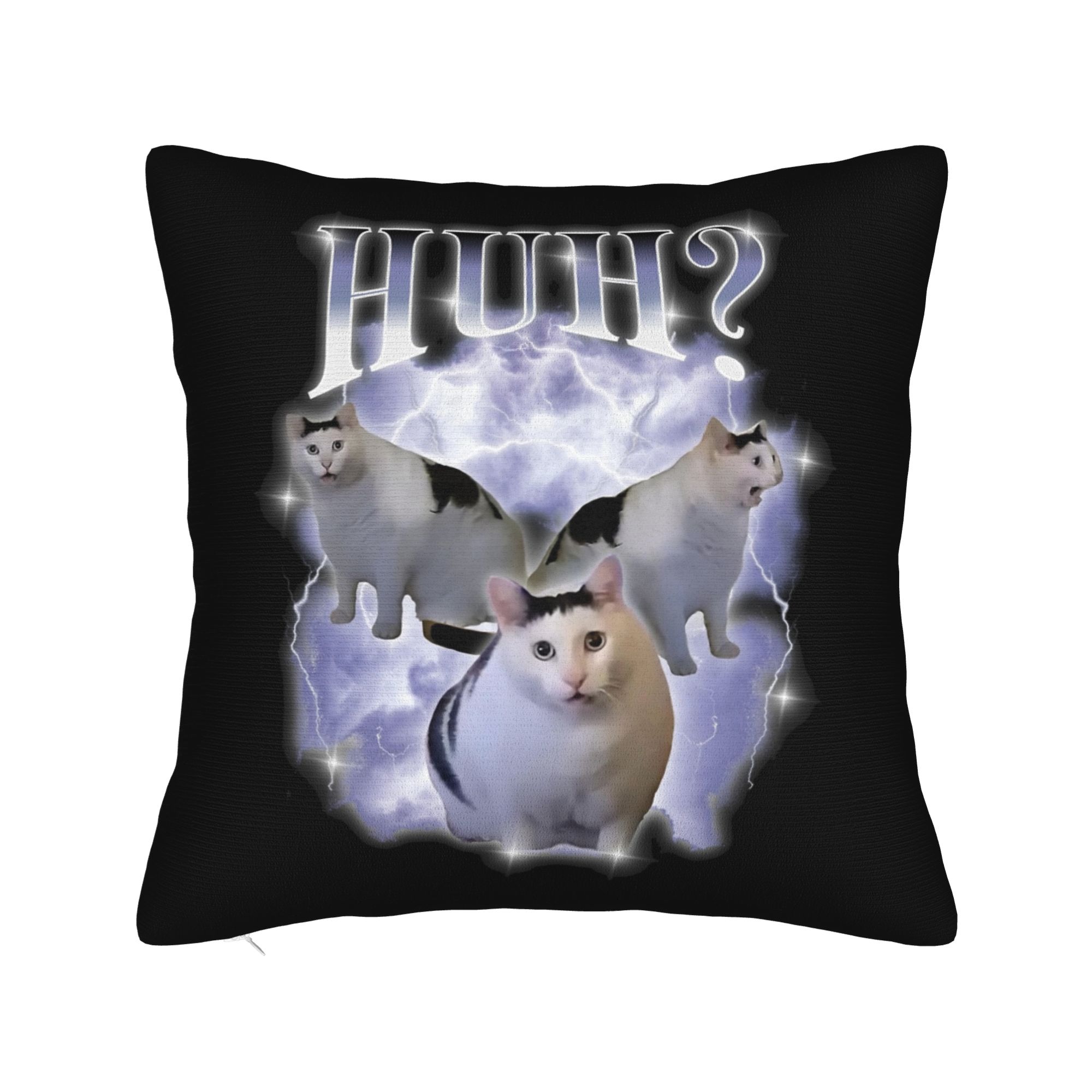 Soft and Sweet Seat Even Baddies Get Saddies Funny Cat Meme Decor Pillowcases Accessories  Pillow Covers Zippered Multi-Size 12x12in 30X30cm
