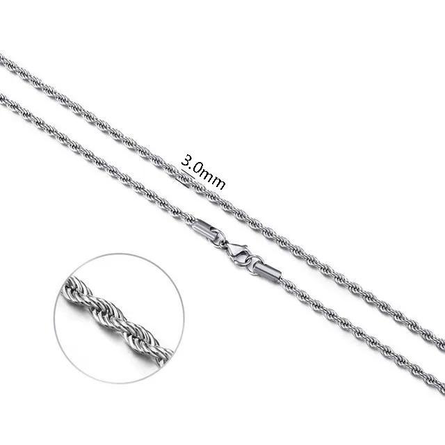 

ALIZERO 925 Silver 2MM/3MM/4MM Twisted Rope Chain Necklace For Women Man Silver Necklaces Fashion Wedding Party Jewelry Gifts 40cm 16inches