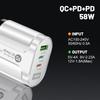 58W Dual Fast Charger: 2PD + QC3.0 for EU/US/UK/AU Plugs