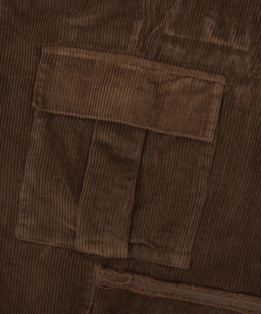 CAMEL WORK Wide Corduroy Cut Cargo Pants (Brown)