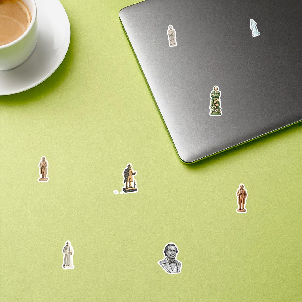 35-100pcs Historical Figure Stickers Teacher Reward Stickers Stationery School Supplies Decorative Luggage Laptop Cup Diary Book